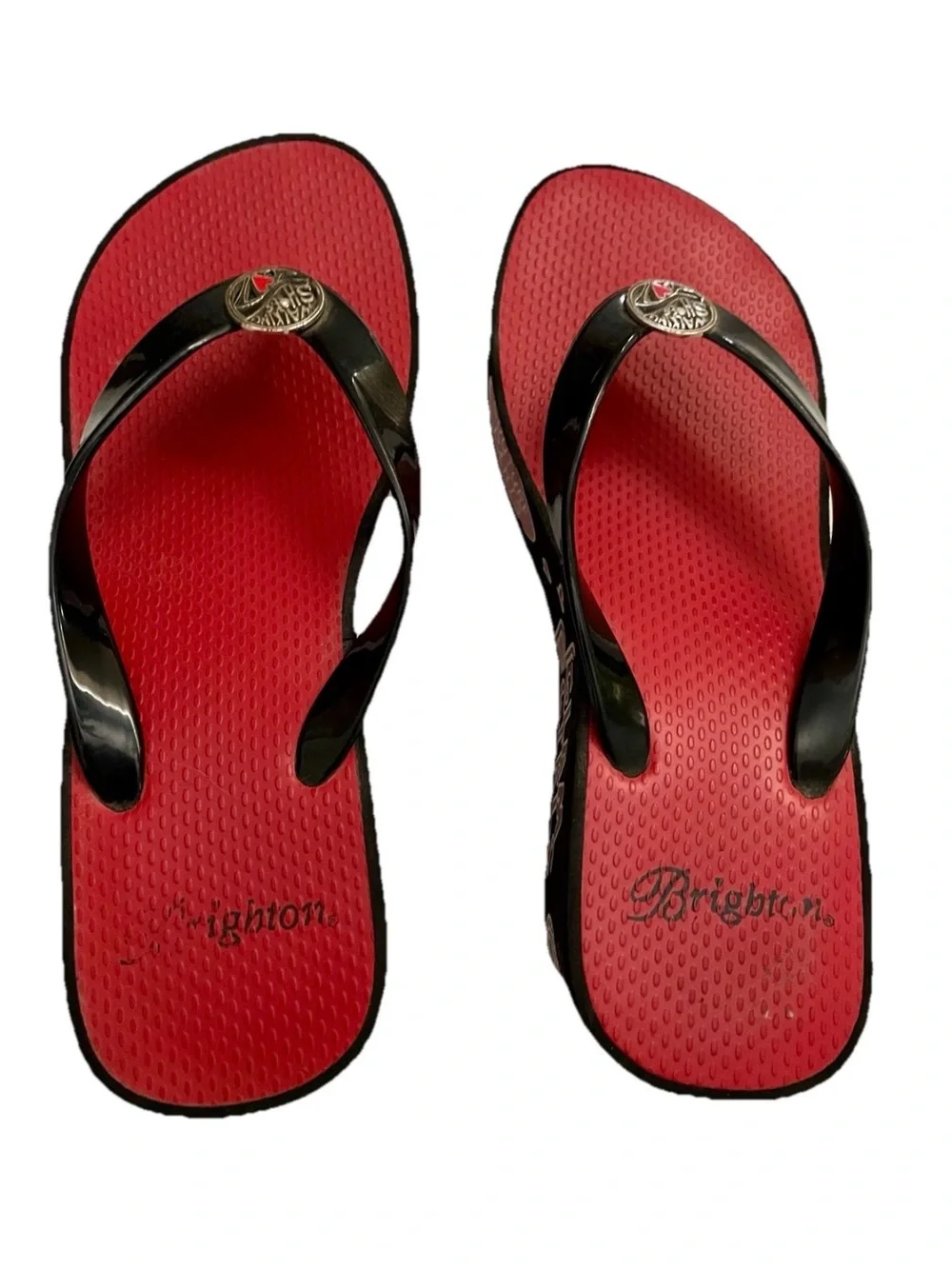 BRIGHTON Wearable Art GLAM FASHIONISTA Platform Flip Flop Graffiti SANDALS 7